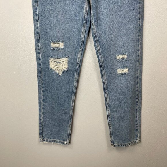 BDG Mom Jeans Womens 27 Blue Denim High Rise Straight Distressed - Picture 3 of 11